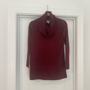 LOFT Burgundy Cowl Neck Cozy Sweater